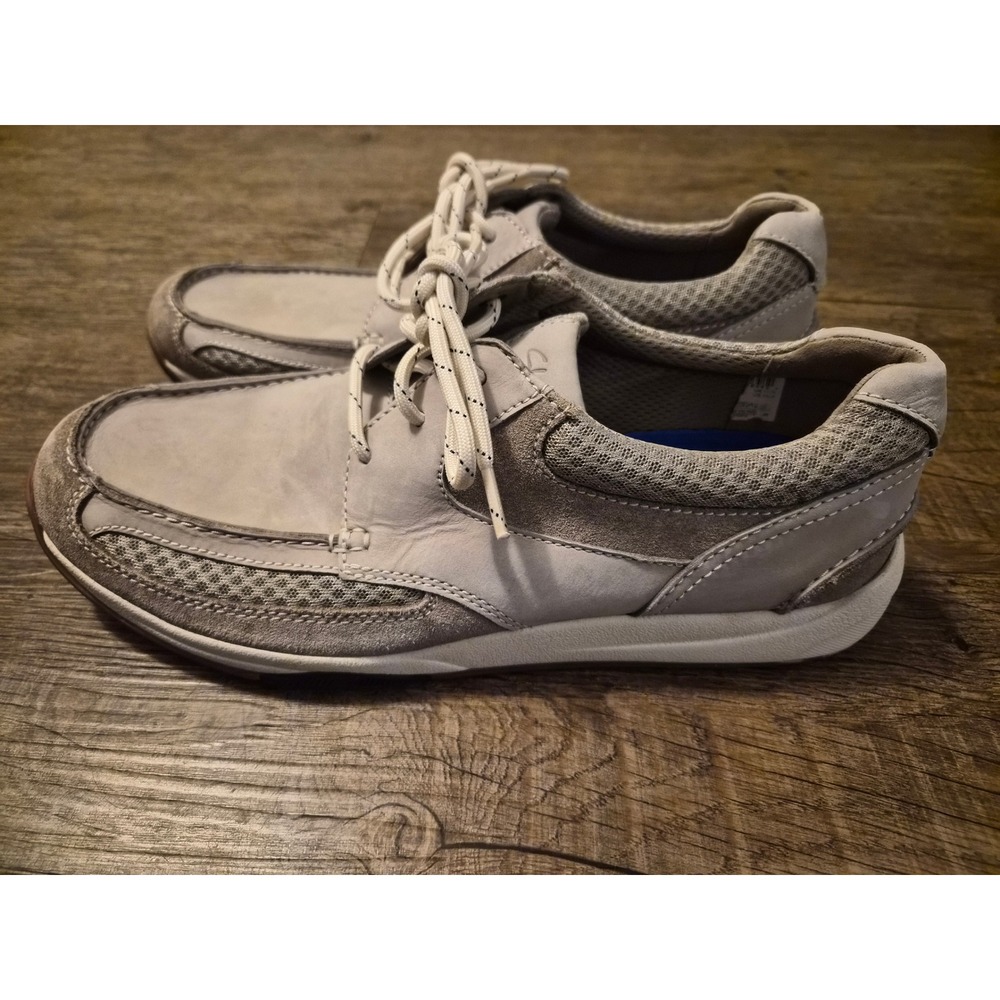 Clarks Collection Extreme Comfort Mens Grey Nubuck Mesh Boat Shoes Size 12 M